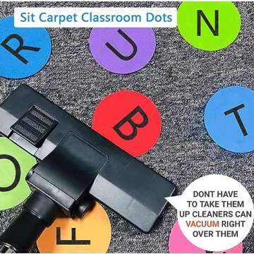 Sit Carpet Classroom Dots, 26Pack Alphabet Sitting Floor dots, 4Inch 6 Colors Rug Circles Markers Dots with Alphabet A-Z for Teacher Supplies Elementary School Kindergarten Decoration