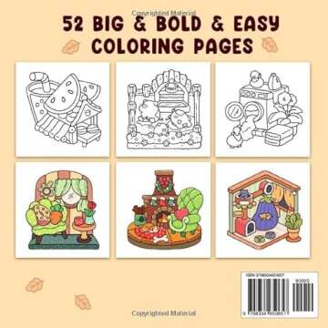 Hygge Place: Coloring Book for Adults and Teens, Bold and Easy Designs for Relaxation with Cozy Litt...