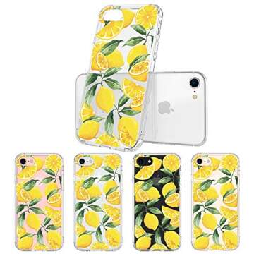 MOSNOVO Compatible for iPhone SE 2022 Case/iPhone SE 3 Case 2022 / iPhone SE 2020 Case/iPhone 8 Case/iPhone 7 Case, Summer Lemon Design with Shockproof TPU Bumper Clear Back Cover