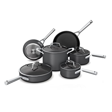 Ninja NeverStick Premium Hard-Anodized 10 Piece Cookware Set, Perfect for Easy Cooking