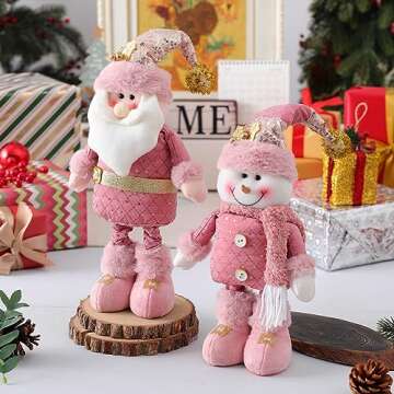 Retractable Christmas Snowman Elk Santa Christmas Decorations For Home Ornaments 2024 New Year Gift Home Decor Kids Christmas Santa