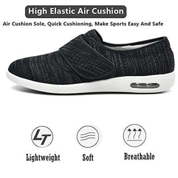 GSFY Women's Diabetic Shoes Wide Width Edema Shoes Breathable Memory Foam Lightweight Walking Sneake...