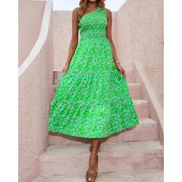 Stylish BTFBM One Shoulder Vacation Sundress for Women