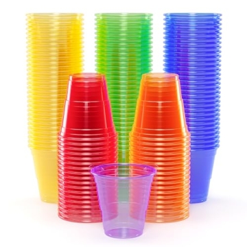 Exquisite Blacklight Party Glow Cups - 60 Pack 2 Oz - Assorted Colors - Disposable Cups For Party - ...