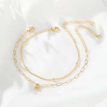 M MOOHAM Gold Bracelet for Women - Initial Bracelets for Women, Letter Bracelets for Women Trendy Dainty Gold Bracelet Initial M Bracelets for Women Preppy Bracelets Gold Jewelry for Women Bracelets