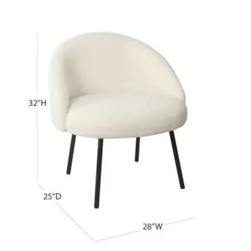Homepop Home Decor Upholstered Modern Accent Chair Accent Chairs for Living Room & Bedroom Decorative Home Furniture, Sherpa Cream