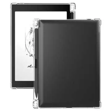 LaoShuSheng Slim Clear Case for 7.8" Onyx Boox Tab Mini C e-Reader (2023 Released) - Ultra-Thin Lightweight Transparent Flexible Soft Back Cover with Pen Holder (Clear)