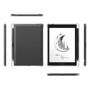 LaoShuSheng Slim Clear Case for 7.8" Onyx Boox Tab Mini C e-Reader (2023 Released) - Ultra-Thin Lightweight Transparent Flexible Soft Back Cover with Pen Holder (Clear)
