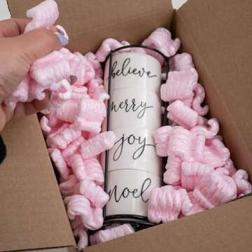 Magicwater Supply - .25 Cu Ft - Pink Packing Peanuts - Anti-Static S Shaped Cushion for Shipping, Void Filling & Storage - Protect Your Goods. 1/4 of a Cubic Foot of Packing Peanuts.