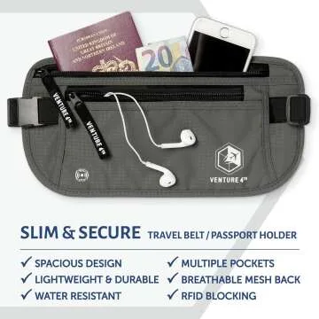 VENTURE 4TH RFID Money Belt for Safe Travel