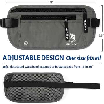 VENTURE 4TH RFID Money Belt for Safe Travel