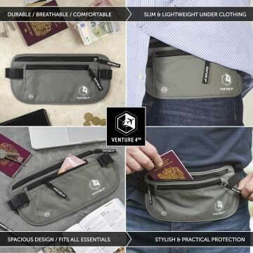 VENTURE 4TH RFID Money Belt for Safe Travel