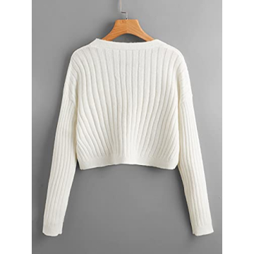 Stylish SweatyRocks Women's Button Front V Neck Cardigan