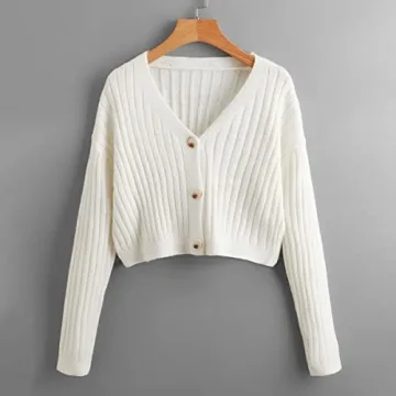 Stylish SweatyRocks Women's Button Front V Neck Cardigan