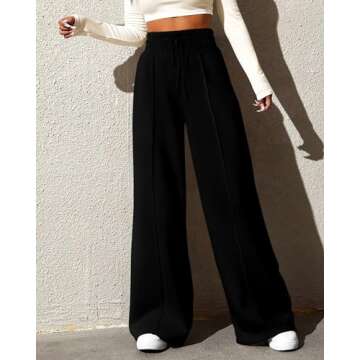 BTFBM Womens Casual Sweatpants Wide Leg Lounge Pants Drawstring Joggers with Pockets