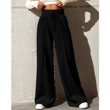 BTFBM Women's Casual Sweatpants Comfy Wide Leg Joggers
