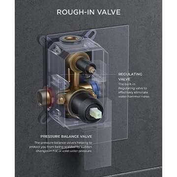 FORIOUS Rain Shower Head System, 12 Inch Bathroom Shower Faucet Set with Handheld Spray Combo, Solid...