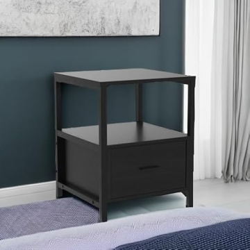 VECELO Nightstand Set of 2 Stylish Modern Storage Nightstands
