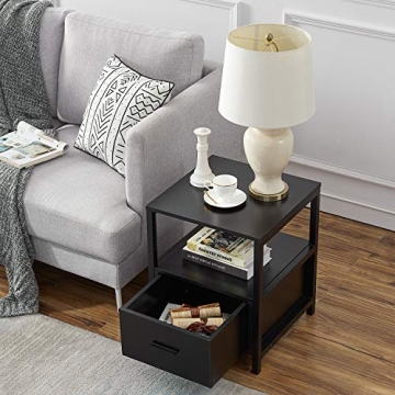 VECELO Nightstand Set of 2 Stylish Modern Storage Nightstands