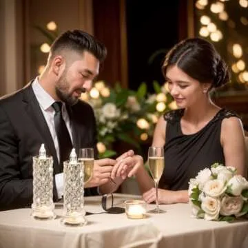 SupBri Rose Shadow LED Flameless Candles, 6PCS Romantic Battery Operated Candles Led Pillar Candles for Valentine's Day Romantic Propose Anniversary Wedding Decorations(White, D 2.5" x H 7.2")