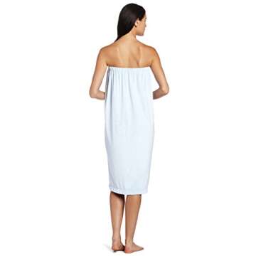 DII Spa Towel for Women, Adjustable Shower Wrap with Self-Fastening Closure, Small/Medium, 55.5x32.5, White