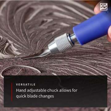 Speedball 4131 Linoleum Cutter – 5 Assorted Lino Cutters Includes Plastic Storage Handle, Made in The USA