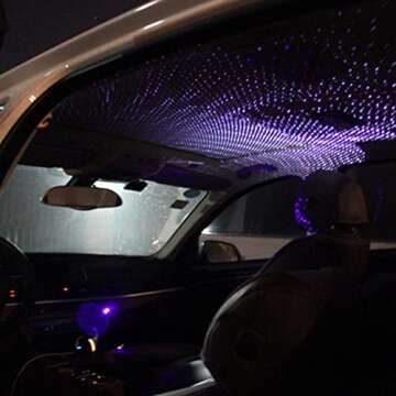 Romantic Star Projector Night Lights, Flexible Romantic Galaxy USB Night Lamp for Cars Ceiling Party Bedroom Portable USB Night Light Decoration Interior Ambient Atmosphere