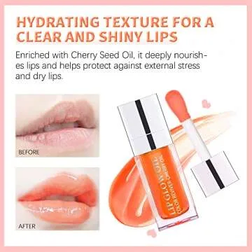 Hydrating Lip Glow Oil, Plumping Lip Oil, Tinted Lip Balm Lip Care, Transparent Toot Lip Oil, Moisturizing Lip Gloss, Non-Sticky Long Lasting Lip Oil Gloss, Lip Plumper Gloss (Rosewood)
