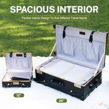 urecity Vintage Trunk Luggage Set - Stylish Travel Bags