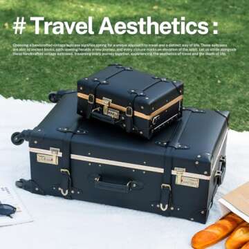 urecity Vintage Trunk Luggage Set - Stylish Travel Bags