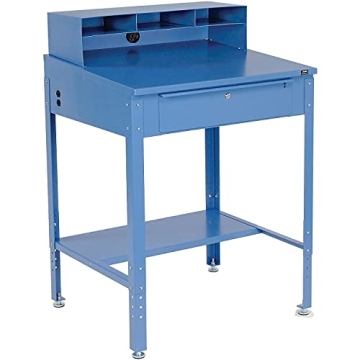 Global Industrial Shop Desk with Pigeonhole & Secure Storage