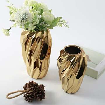Stunning Golden Vortex Vase Set - Luxurious 2 Pack