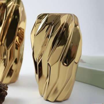 Stunning Golden Vortex Vase Set - Luxurious 2 Pack