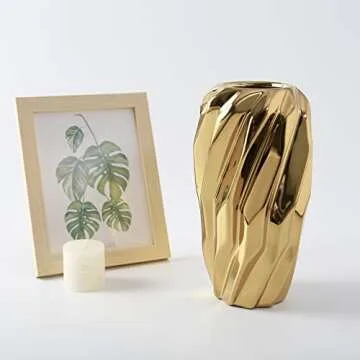 Stunning Golden Vortex Vase Set - Luxurious 2 Pack