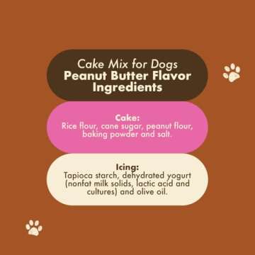 Puppy Cake - Dog Birthday Cake Wheat-Free Cake Mix for Dogs to Eat - Includes Peanut Butter Flavor Cake Mix and Icing Mix - Easy to Make - Bake or Microwave, Natural Ingredients - Made in the USA