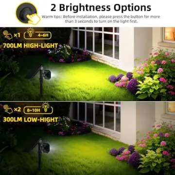 ROSHWEY Solar Lights Outdoor, 22 LED 700 Lumens Bright Solar Spot Lights Outdoor Waterproof Landscape Spotlight Security Lamps for Yard, Garden, Driveway, Pathway, Walkway - Cool White, 4 Pack