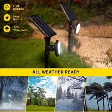 ROSHWEY Solar Lights Outdoor, 22 LED 700 Lumens Bright Solar Spot Lights Outdoor Waterproof Landscape Spotlight Security Lamps for Yard, Garden, Driveway, Pathway, Walkway - Cool White, 4 Pack