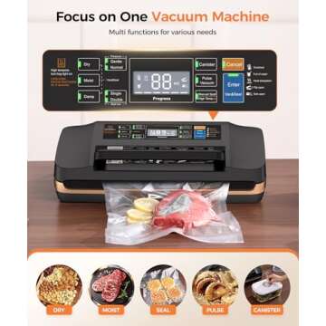 95kpa Vacuum Sealer Machine - Commercial Food Sealer with Double Heat Seal and Easy-Lock Handle