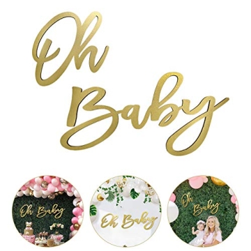 Wooden Baby Shower Sign with Gold Painted for Events