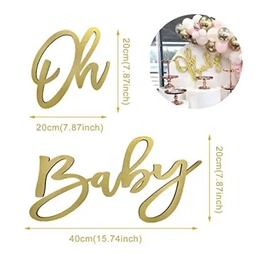Wooden Baby Shower Sign with Gold Painted for Events