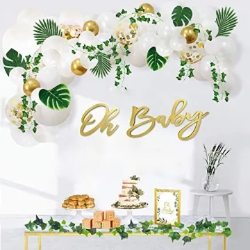 Wooden Baby Shower Sign with Gold Painted for Events