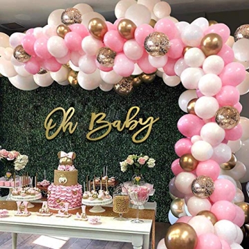 Wooden Baby Shower Sign with Gold Painted for Events