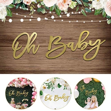 Wooden Baby Shower Sign with Gold Painted for Events