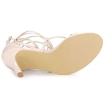 Allegra K Women's Strappy Straps Lace Up Stiletto Heel Sandals