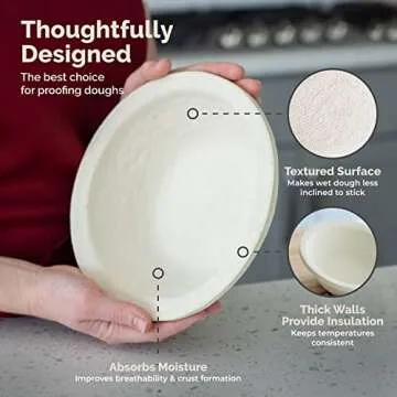 Bulka Small Round 8" 500g Plane Banneton Bread Proofing Basket Pressed Wood Pulp, Sourdough Proofing Basket - Non-Stick Brotform Sourdough Bread Baking Supplies, Made in Germany.