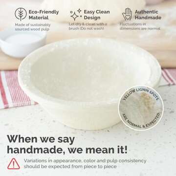 Bulka Small Round 8" 500g Plane Banneton Bread Proofing Basket Pressed Wood Pulp, Sourdough Proofing Basket - Non-Stick Brotform Sourdough Bread Baking Supplies, Made in Germany.