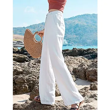 Hooever Women's Casual High Waisted Wide Leg Pants