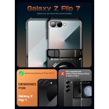 SUPCASE for Samsung Galaxy Z Flip 7 Case with Stand & Front Screen Protector