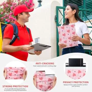 Oududianzi Poly Mailers 6X9, 100Pack Shipping Bags, Fashion Shipping Envelopes, Plastic Packaging Bags, Self-Seal Polymailers, Mailing Poly Bags for Business, Clothing (Simple Love)