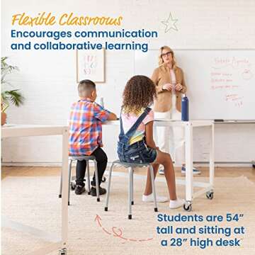 ECR4Kids Daisy Stackable Stool Set, Flexible Seating, Assorted, 8-Piece